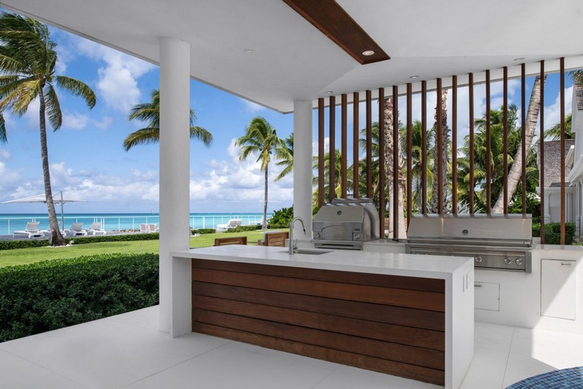 An outdoor BBQ at a villa