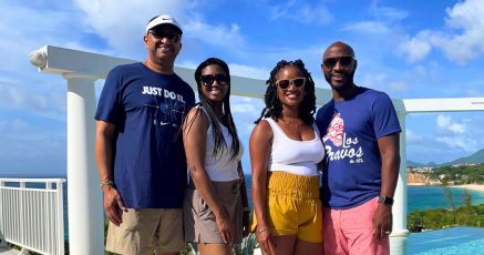 The Garilli party at Aguaribay in Turks and Caicos