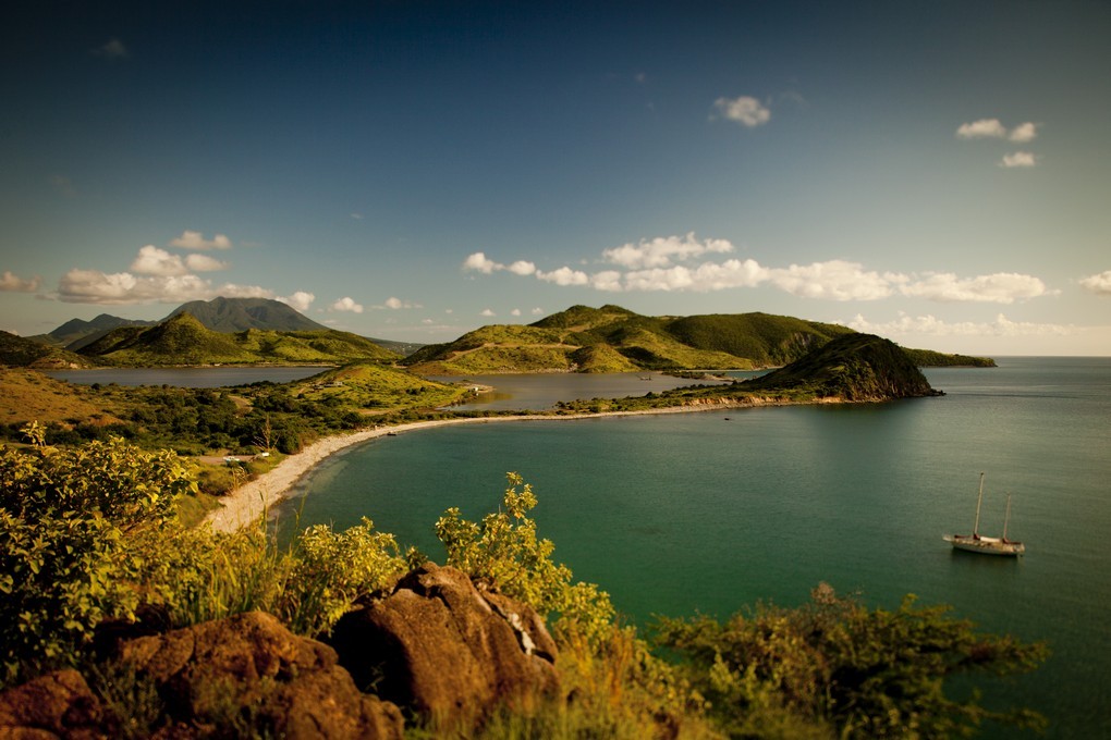 Elevated view of St Kitts in the Caribbean