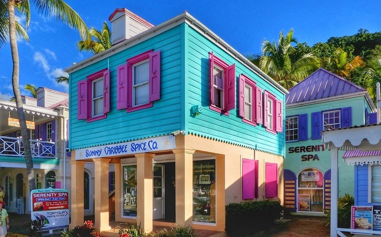 An astonishingly colourful building in Tortola