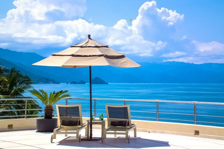 Terrace view from Bahia Villa in Puerto Vallarta