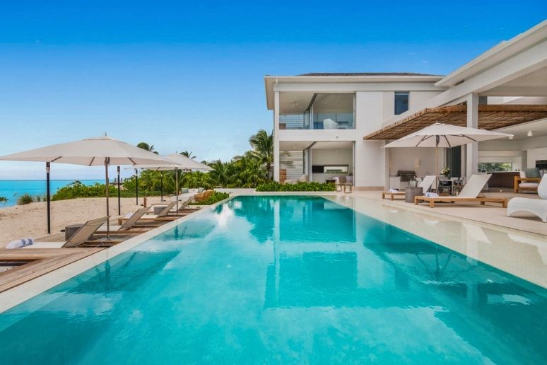 A villa with pool at Beach Enclave Grace Bay Turks and Caicos