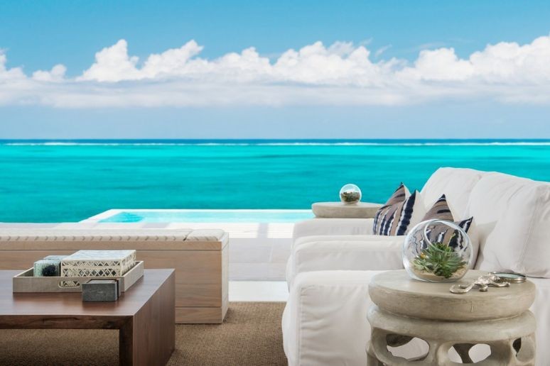 view from terrace of Beach Enclave Turks and Caicos