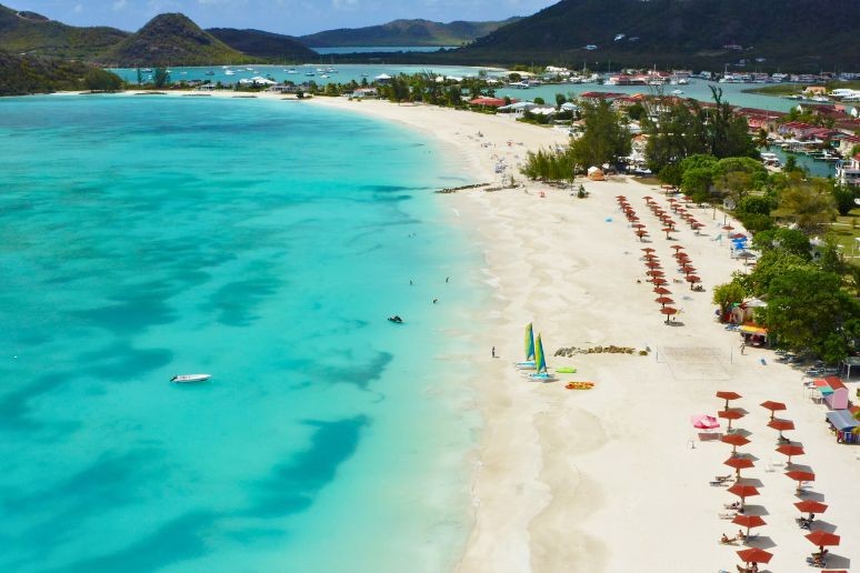 Aerial view of Jolly Beach Antigua