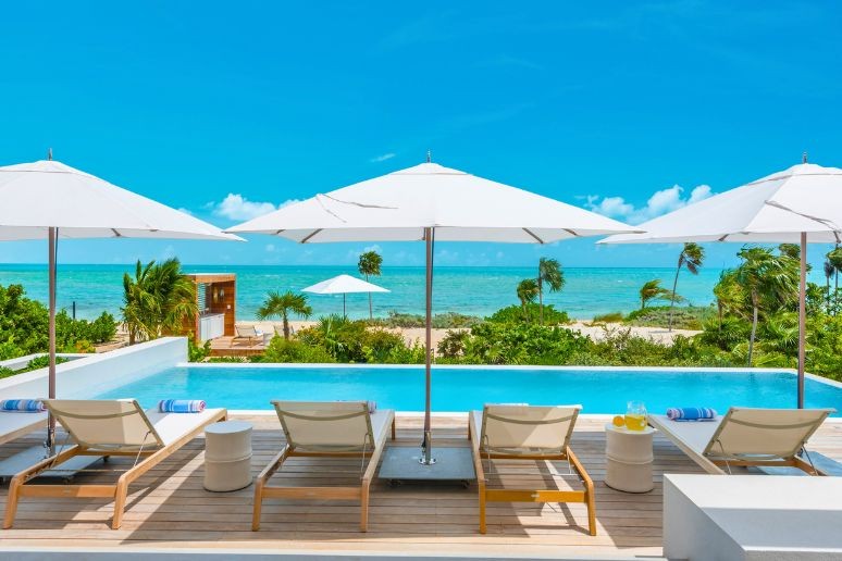 terrace at Beach Enclave long bay in Turks and Caicos