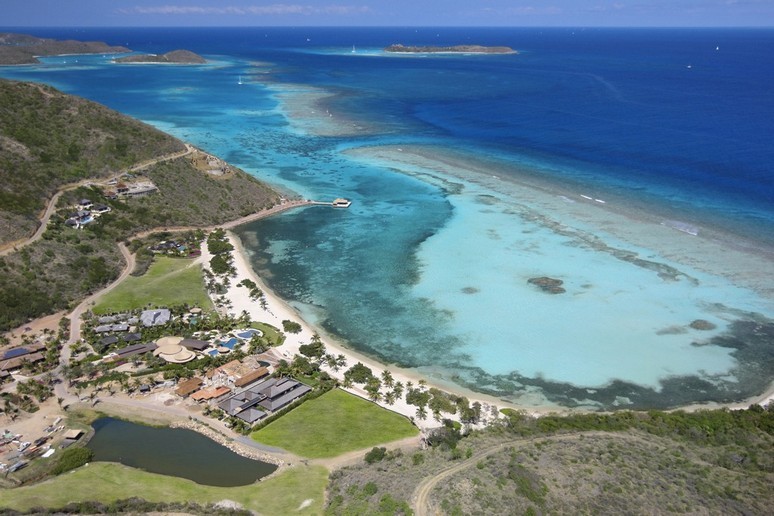 Aerial view of Oil Nut Bay Resort in Virgin Gorda