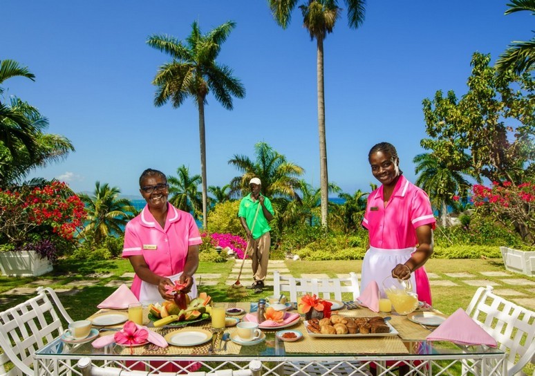 Breakfast at the Round Hill Resort in Montego Bay