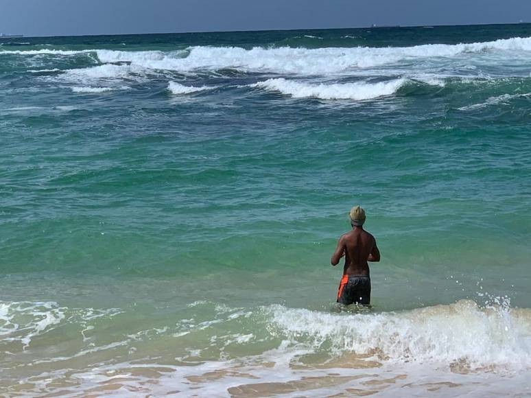 A surfer in Sri Lanka