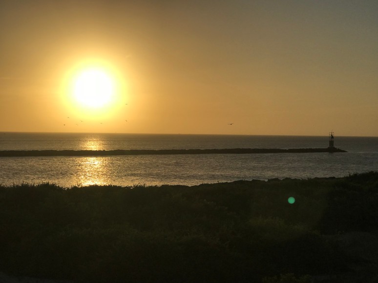 The Sun Sets over the sea at the Hamptons