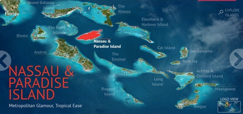 Map of the bahamas islands