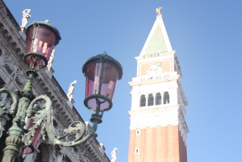 The Famous Campanile Bell Tower in the Center of Venice, Italy