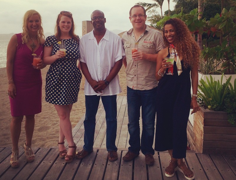 Alex, Linda, Paul, and hosts at Paradise Beach villa in Nevis