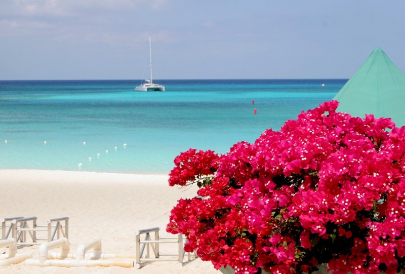 Cayman Islands Beach and Catamaran A Beach in the Cayman Islands