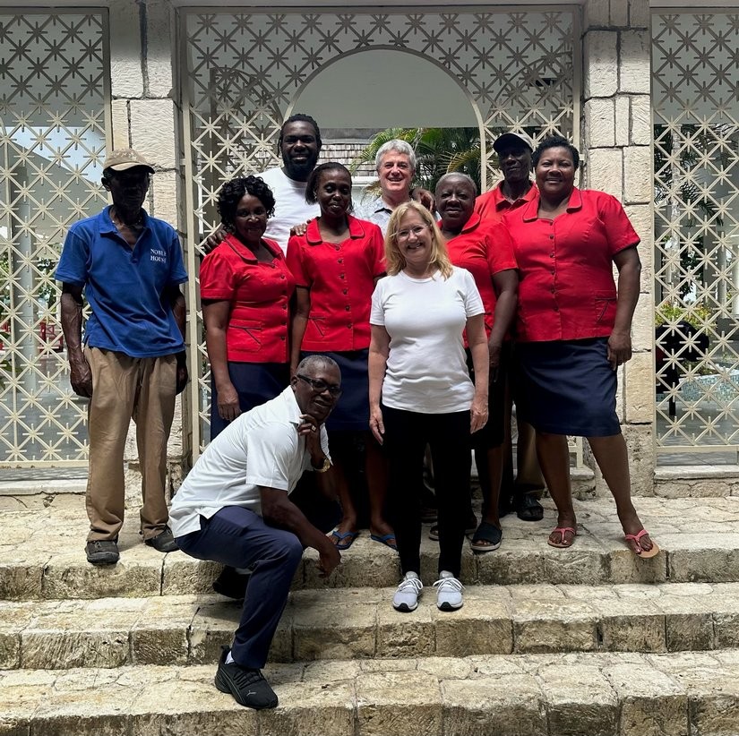The Reiss party at Noble House in Jamaica