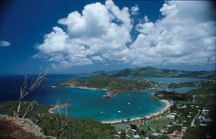 Shirely Heights offers spectacular views of English Harbor in Antigua View of the landscape in Antigua
