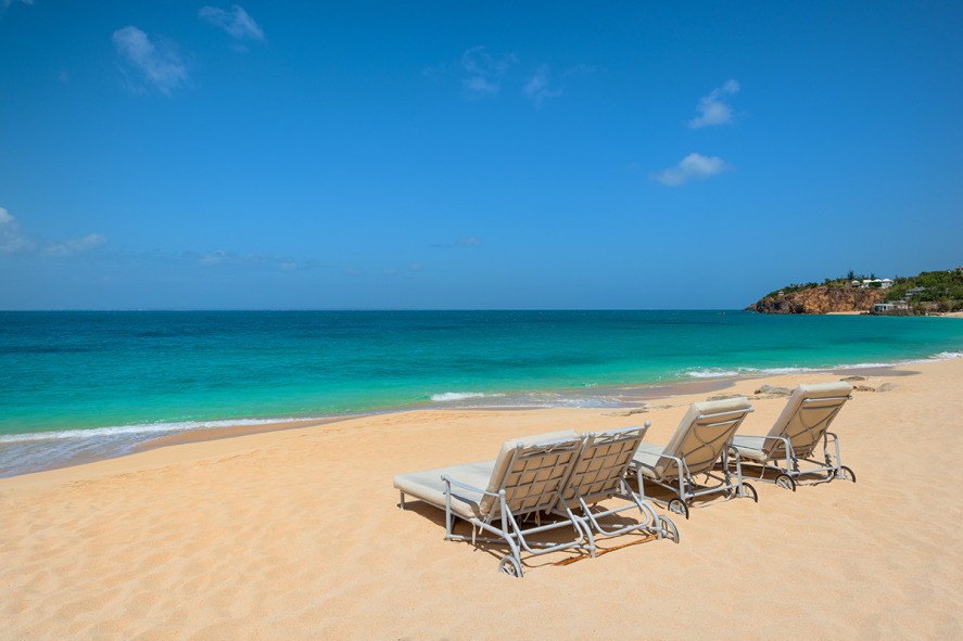 St Martin Beaches - Endless Blue Horizon Viewed from Sun Loungers