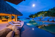 the pool at nighttime at Casa Majani