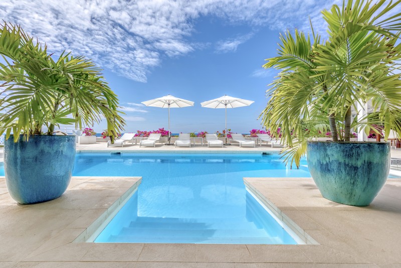 View from pool at villa La Magnolia in St Martin
