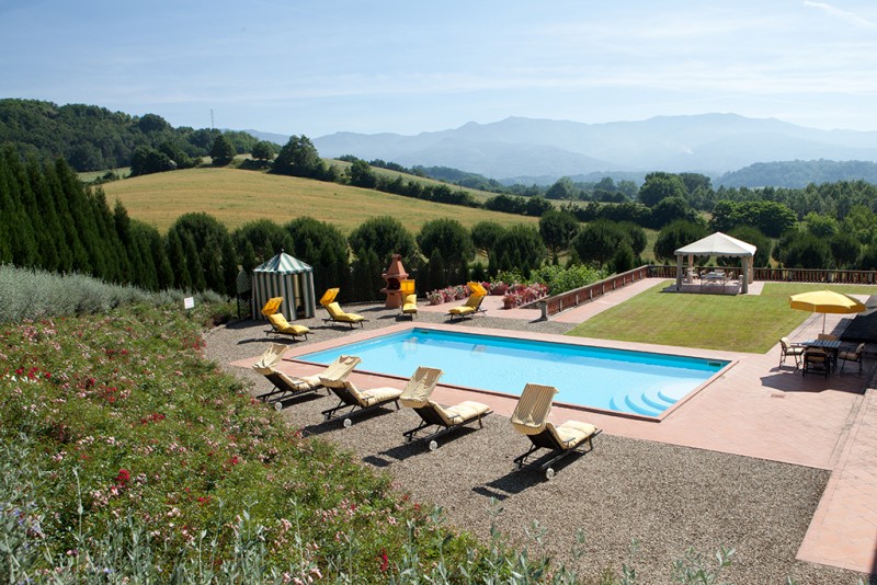 View of villa's pool and surrounding hills