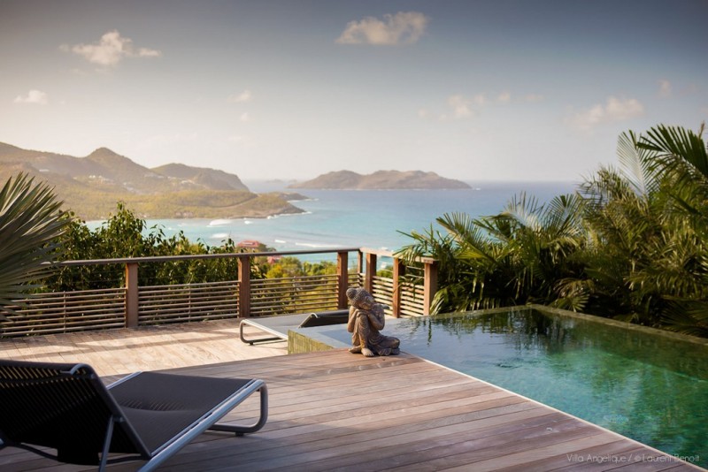 pool with sea in the background
