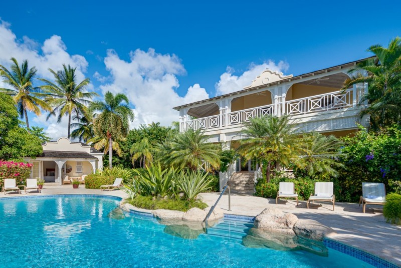 Pool area at Calliaqua Villa in Sugar Hill, Barbados