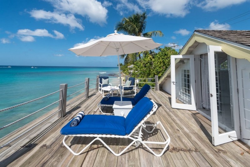 Deck with sea views at Easy Reach, Barbados
