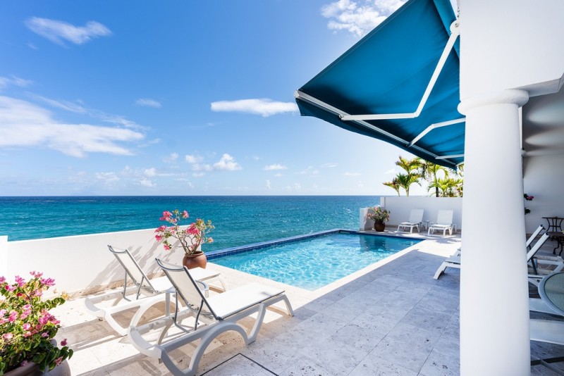 Swimming Pool Terrace at Etoile de Mer, St Martin