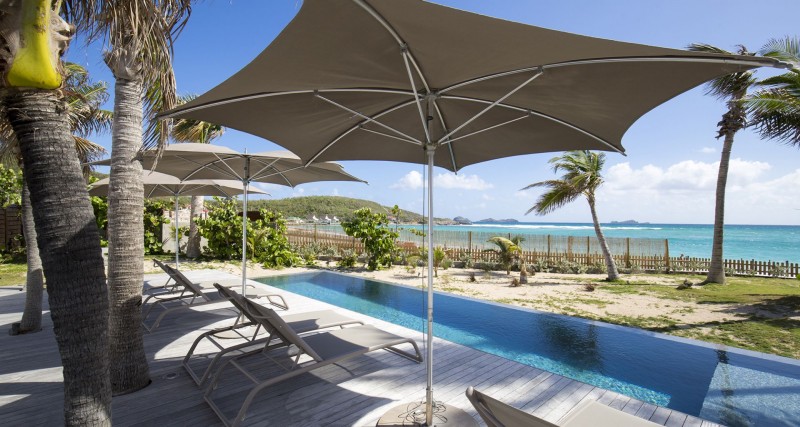 pool with sea in the background