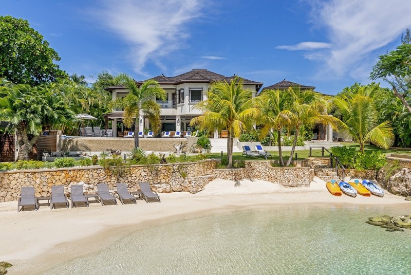 View of the villa from the beach