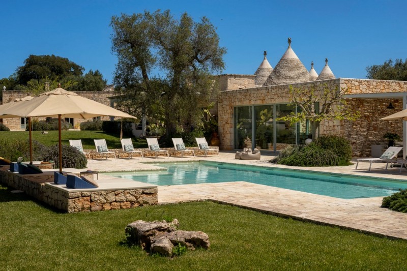 Ostuni Art Resort's pool area in Puglia, Italy