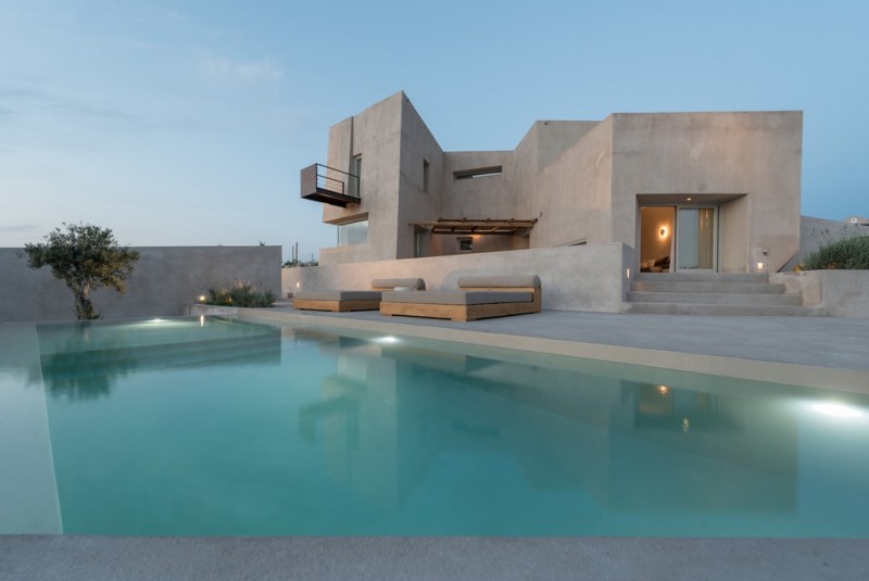 The main pool at Villa Pyrgos, Santorini