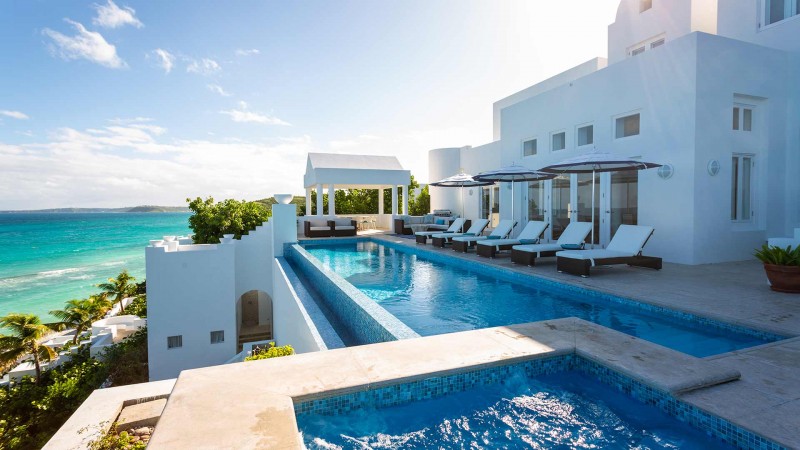 pool and view from Sea Villa on Long Bay Anguilla