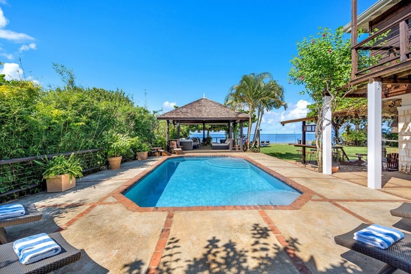 Pool at a luxury villa in Jamaica.