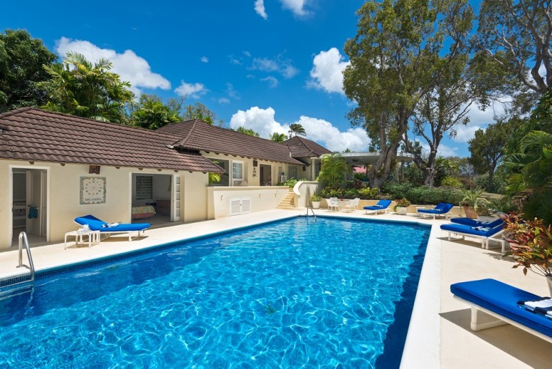 Pool area at Solandra in Sandy Lane Barbados