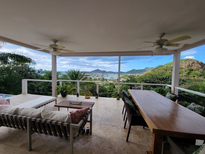 Open dining area at The Plams in Sugar Ridge Antigua