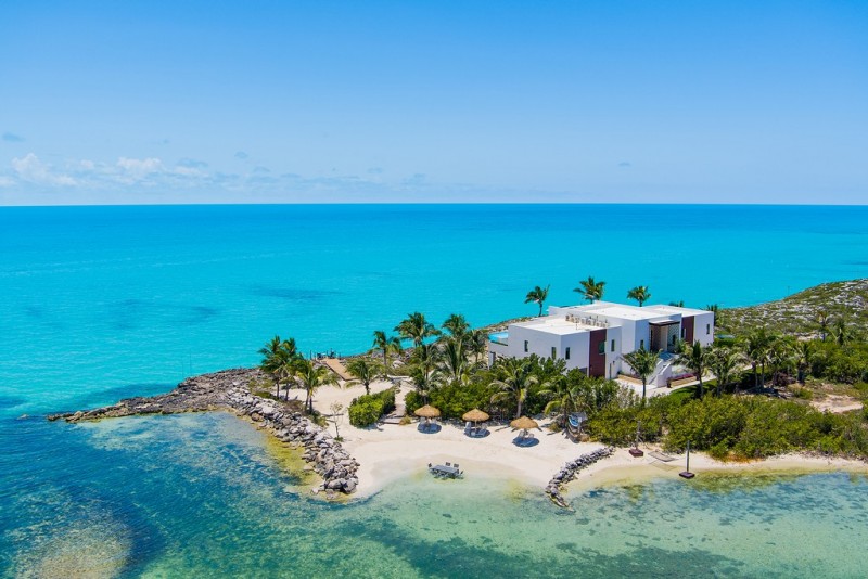 Aerial view of Villa Tip of the Tail in Turks and Caicos