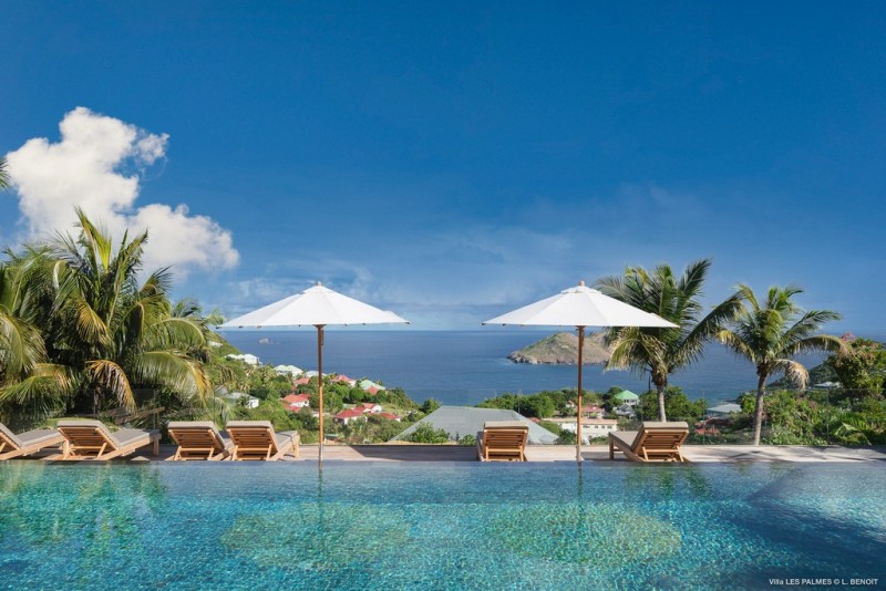 pool with sea in the background