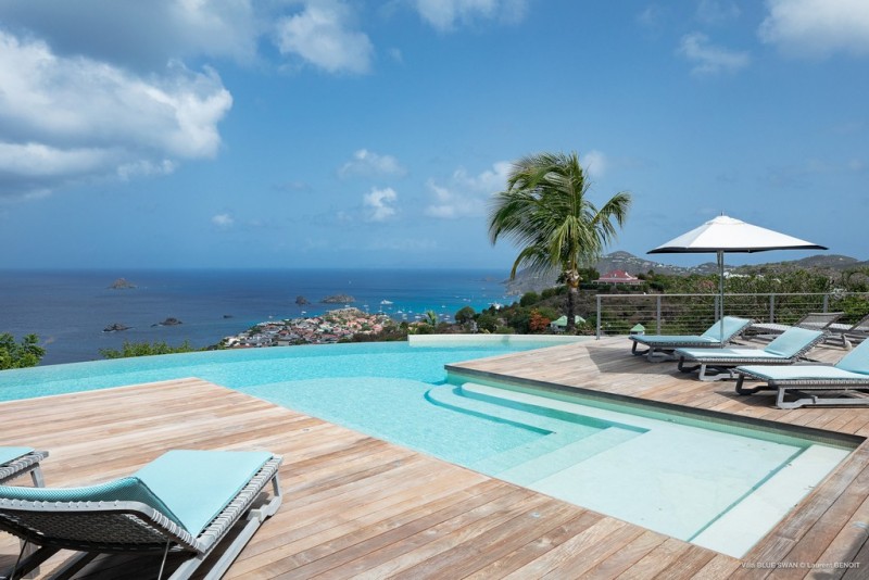 pool with sea in the background