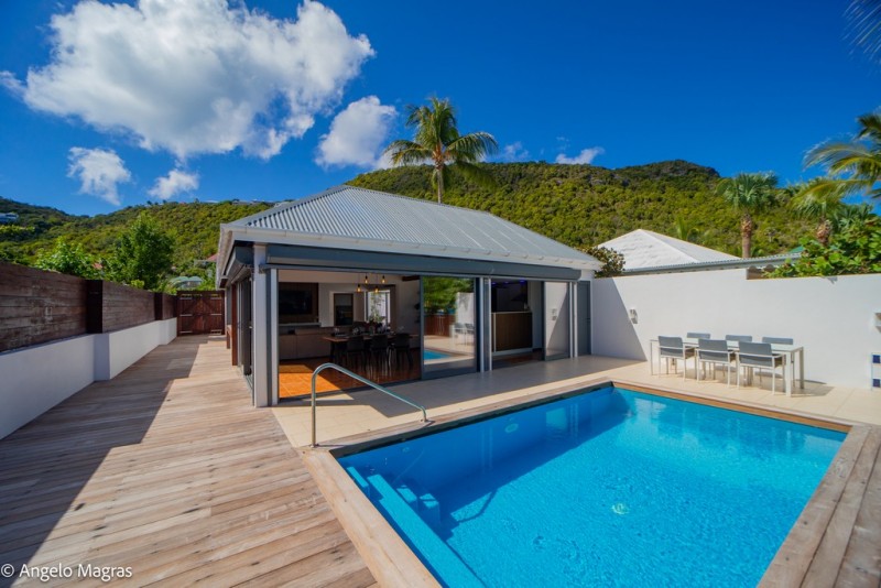 View of pool and villa