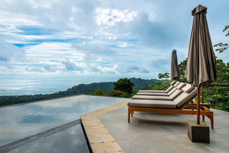 pool with sea in the background