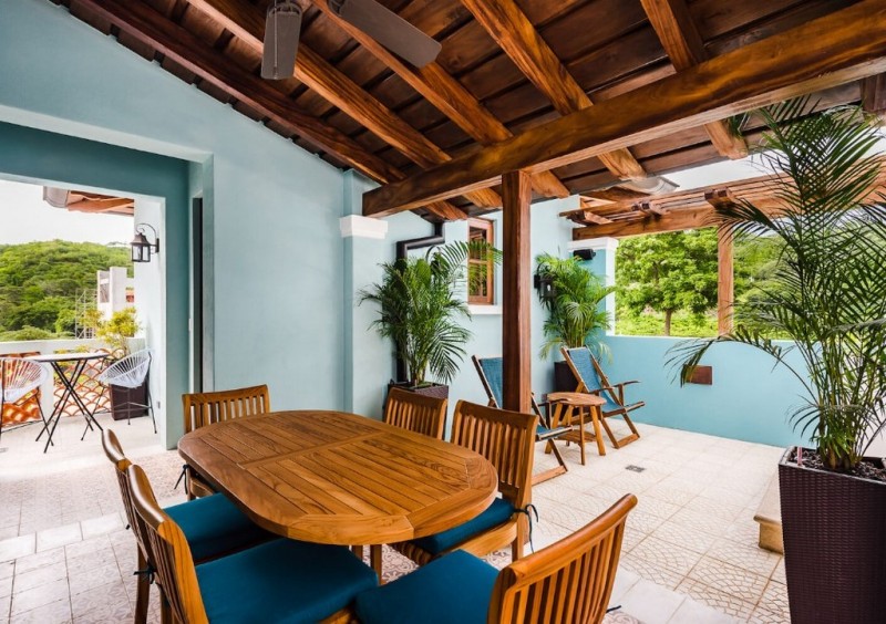 View of table and terrace