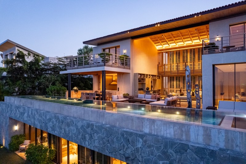 View of pool and villa