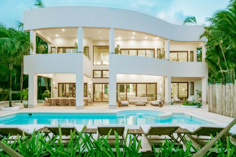 view of villa and pool