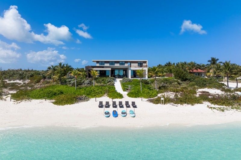 view of villa and beach