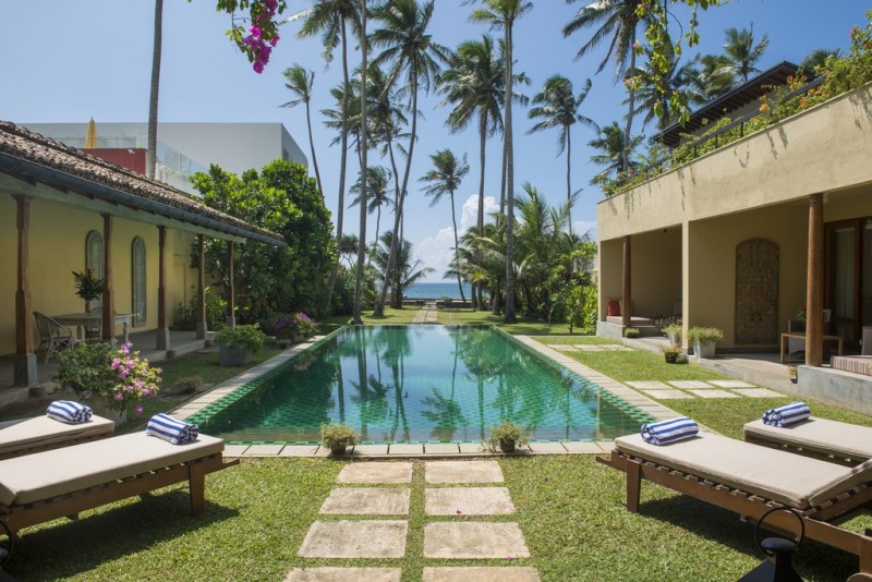 The pool and gardens at Cloisters Villa Sri Lanka