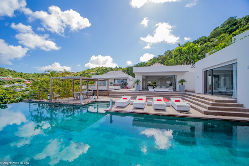 view of villa and pool