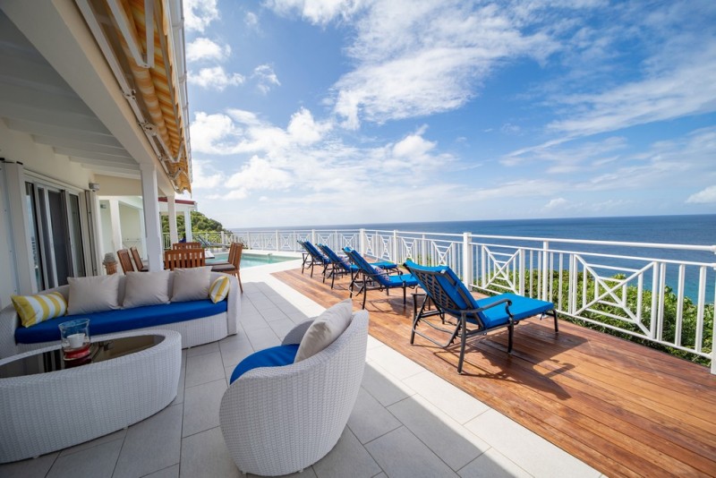 pool with sea in the background