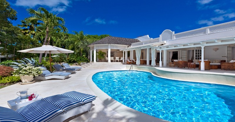 View of pool and villa
