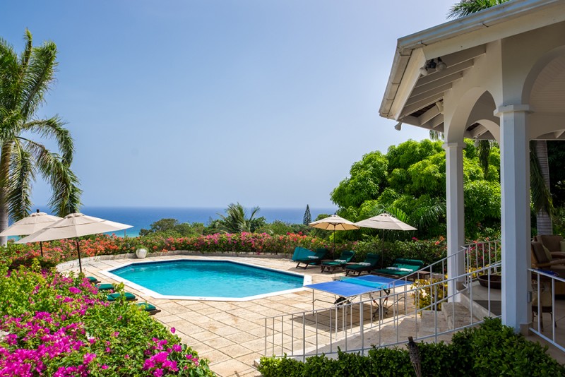 View from pool at Nutmeg villa, Montego Bay, Jamaica