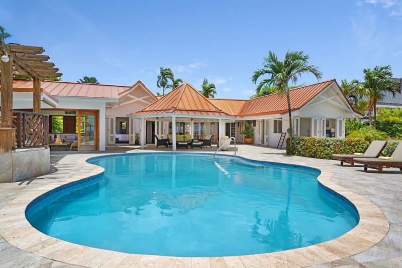 view of villa and pool